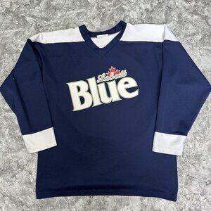 Vintage Labatt Blue Pilsener Hockey Jersey  XL Beer Canada 2-4 Out Of The Blue